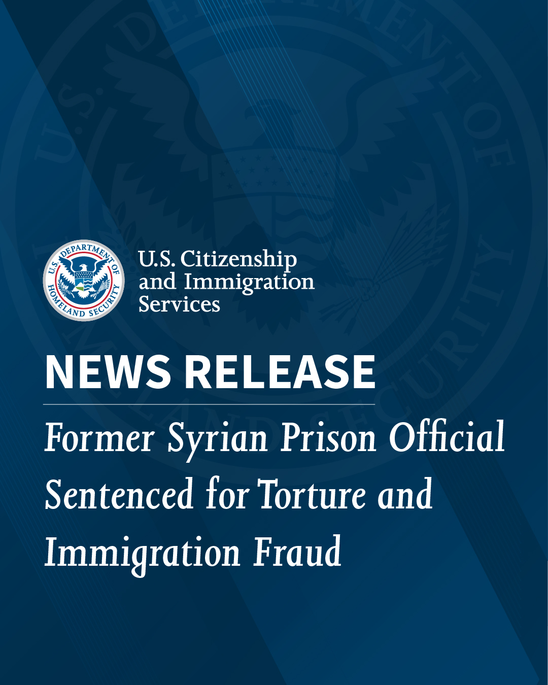 [USCIS · Threads] A former Syrian prison official was sentenced to 60 years for torture and immigr…